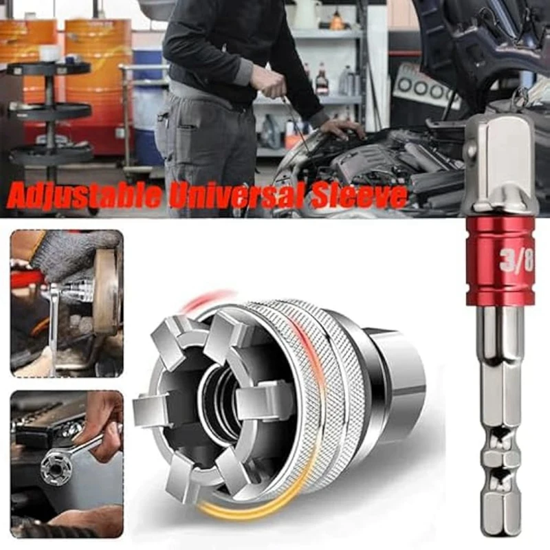 ABPP-多機能ユニバーサルソケットレンチツール、調整可能なユニバーサルソケットツールセット、多機能ソケット調整10-19mm