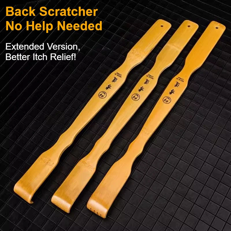 Bamboo Back Scratcher Multifunctional Itch Reliever Self Massage Tool Portable Lightweight Durable Comfortable Grip Old Man Joy