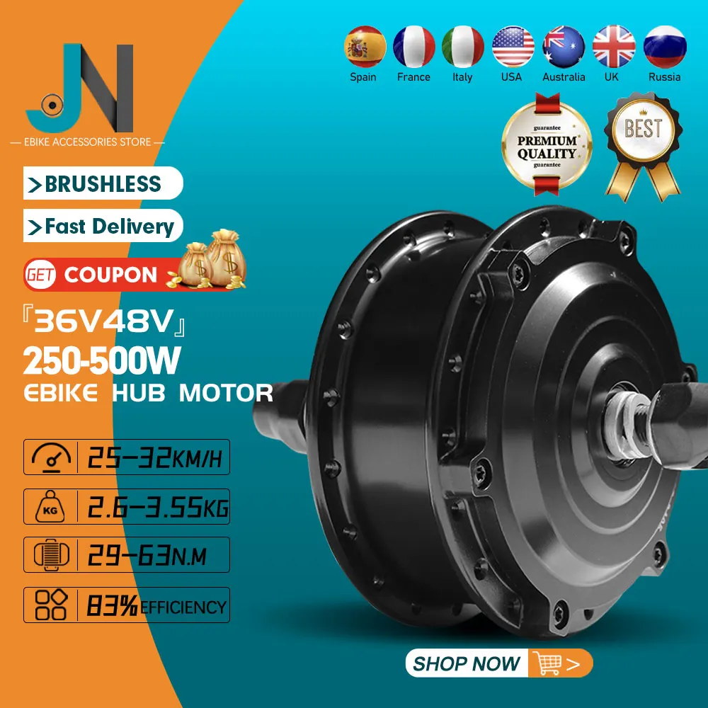 

Electric Bike Motor 36V/48V 250W 350W 500W Front Rear Brushless Geared Hub Motor Wheel 16inch-700C For Ebike Conversion Kit