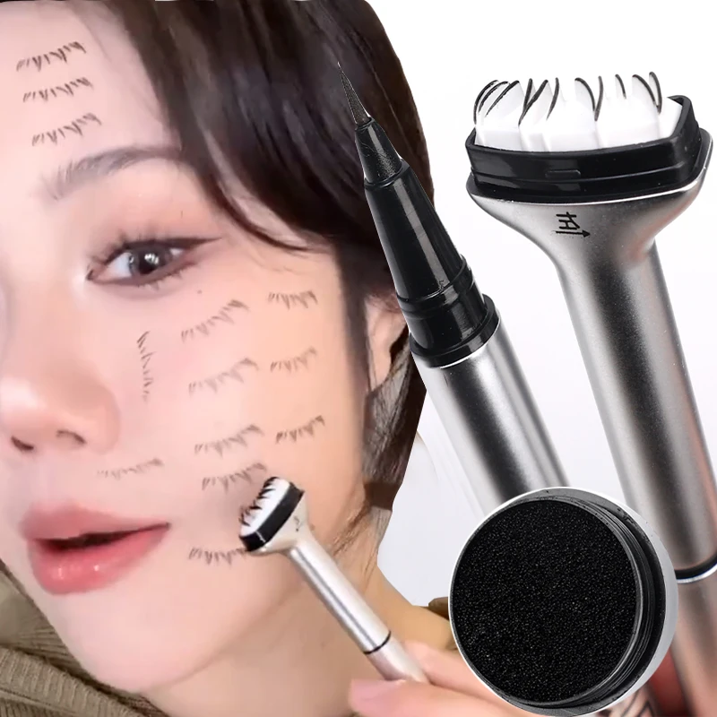 Sellos de pestañas inferiores, delineador de ojos 2 en 1, aplicador de maquillaje de ojos, extensiones de pestañas inferiores, plantilla de pestañas DIY, herramienta de maquillaje, color negro y marrón