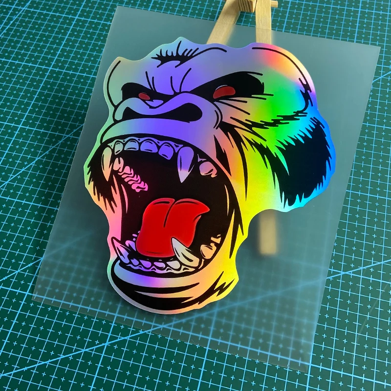 1PC Angry Gorilla Scooter Stickers Waterproof Motorcycle Front Fairing Fuel Tank Vinyl Decals Refit Car Window Universal Decor