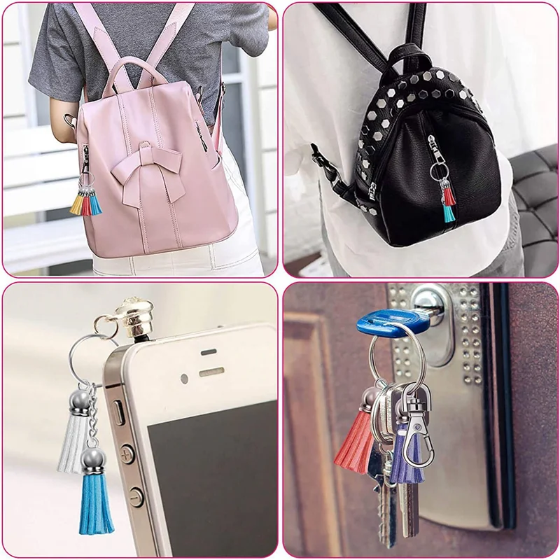 

【Superdeals】420Pcs Tassel Keychain Bulk Set For DIY Leather Pendants Keychain Acrylic Jewelry Accessories