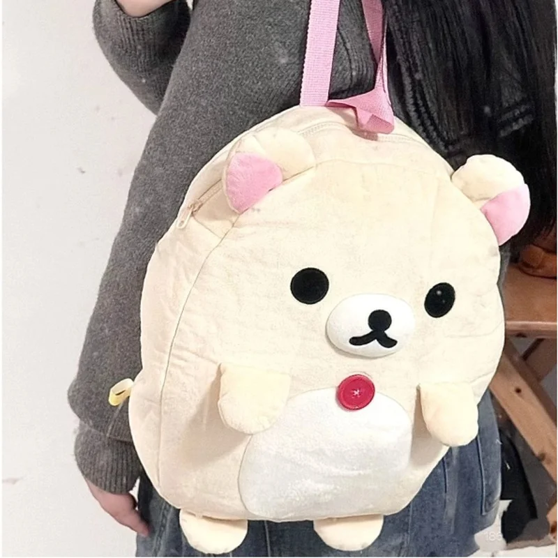 Kawaii japanischer San-X Bär Rilakkuma Plüsch Rucksack alt lässig Cartoon große Kapazität Aufbewahrungstasche Student Schultasche Geschenk