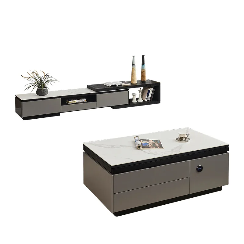 

Smart lift coffee table with tea making tool TV cabinet