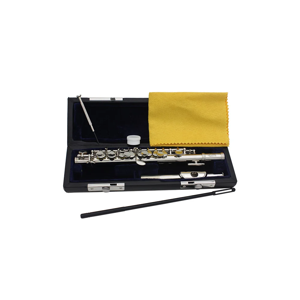 SLADE Piccolo C Tune Cupronickel Woodwind Instrument Boutique Piccolo dengan Aksesori Pembersihan Cocok untuk Pertunjukan