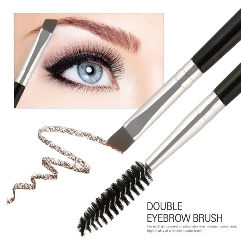 Brosse à cils à double tête, 1 pièce, baguette applicateur de mascara, Végétde maquillage pour les yeux