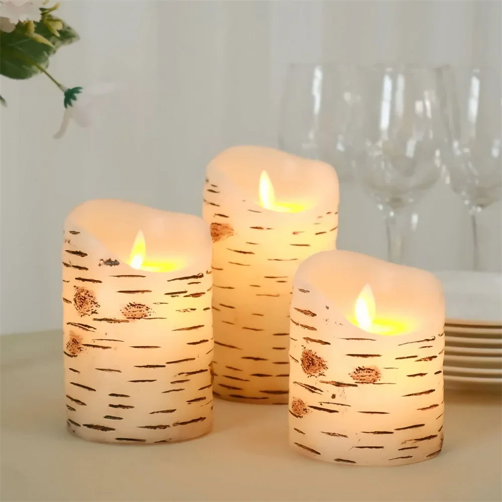 Electronic Candle Lamps Flameless LED Candle Swinging Wick with Remote Control Battery Operated for Home Christmas Party Decor