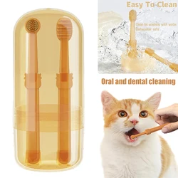 Dog Toothbrush Pet Toothbrush With Tongue Scraper Cat Toothbrush And Toothpaste Pet Toothbrush Dual Head Soft Silicone