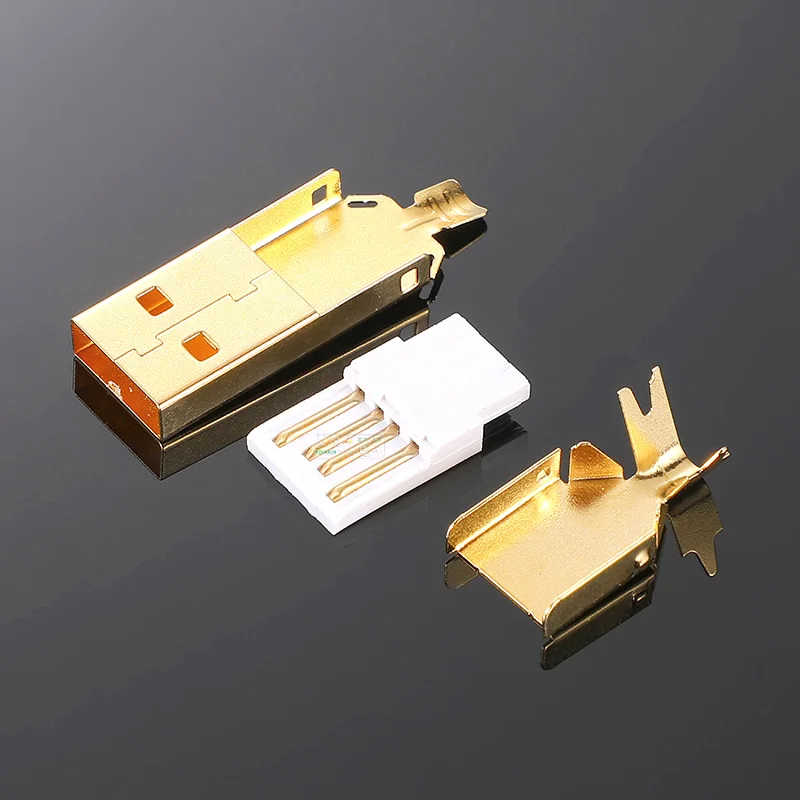 Avssz Koorts Usb 2.0 Type A B Port Jack Lassen Plug Platte Vierkante Interface Fosforbrons Dikke Vergulde contact Solder Plug