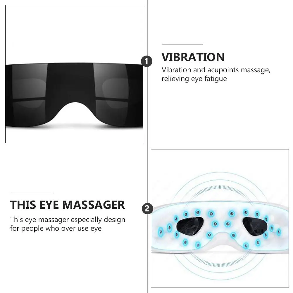 

Rechargeable Eye Massager Silicone Contact Vibration Acupoints Massage Adjustable Elastic Headband Relieve Eye Stress Improve