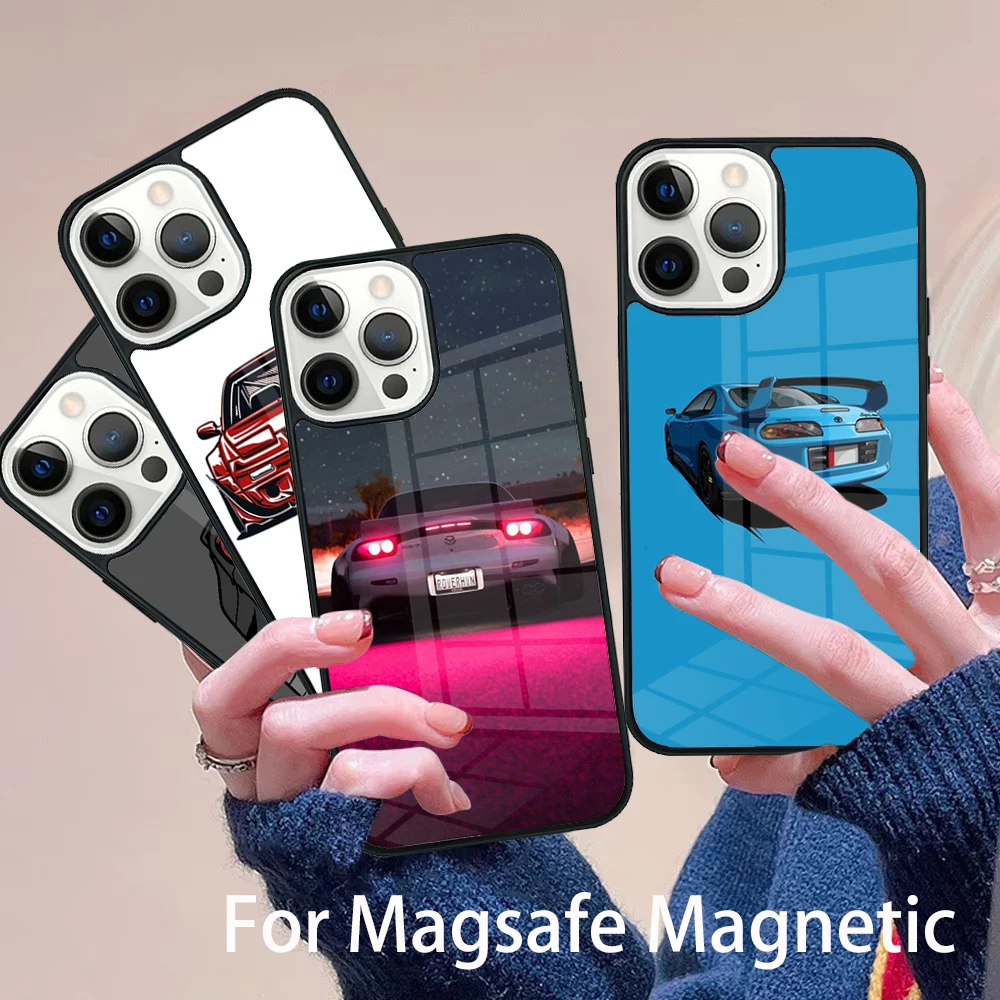 

Cartoon car tail light JD-d-M Phone Case Magesafe Magnetic Wireless Charge Cover For IPhone 16 11 12 13 14 15 Pro Max Plus Mini