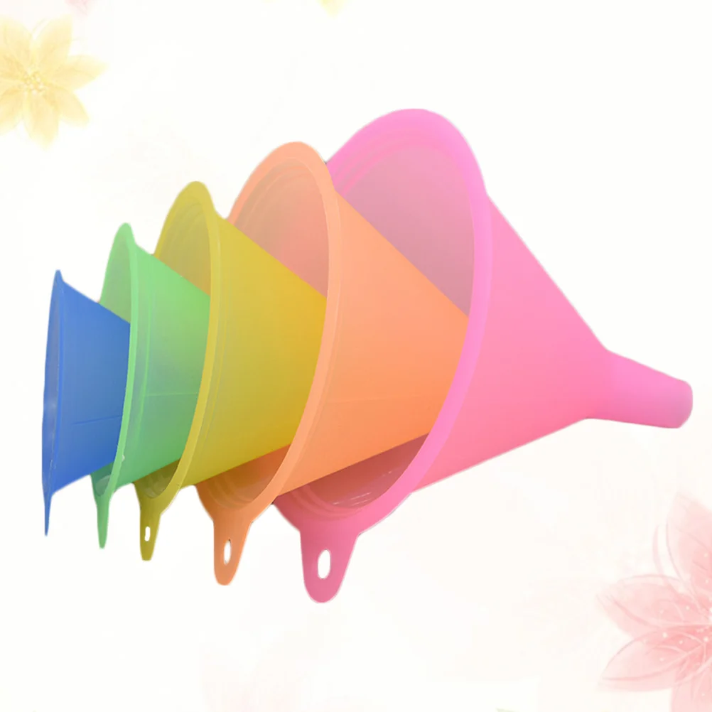 

15Pcs Candy Color Kitchen Funnel Set 5 Sizes Lightweight Convenient for Liquid Oil Spices Powder Transferring Kitchen Funnel