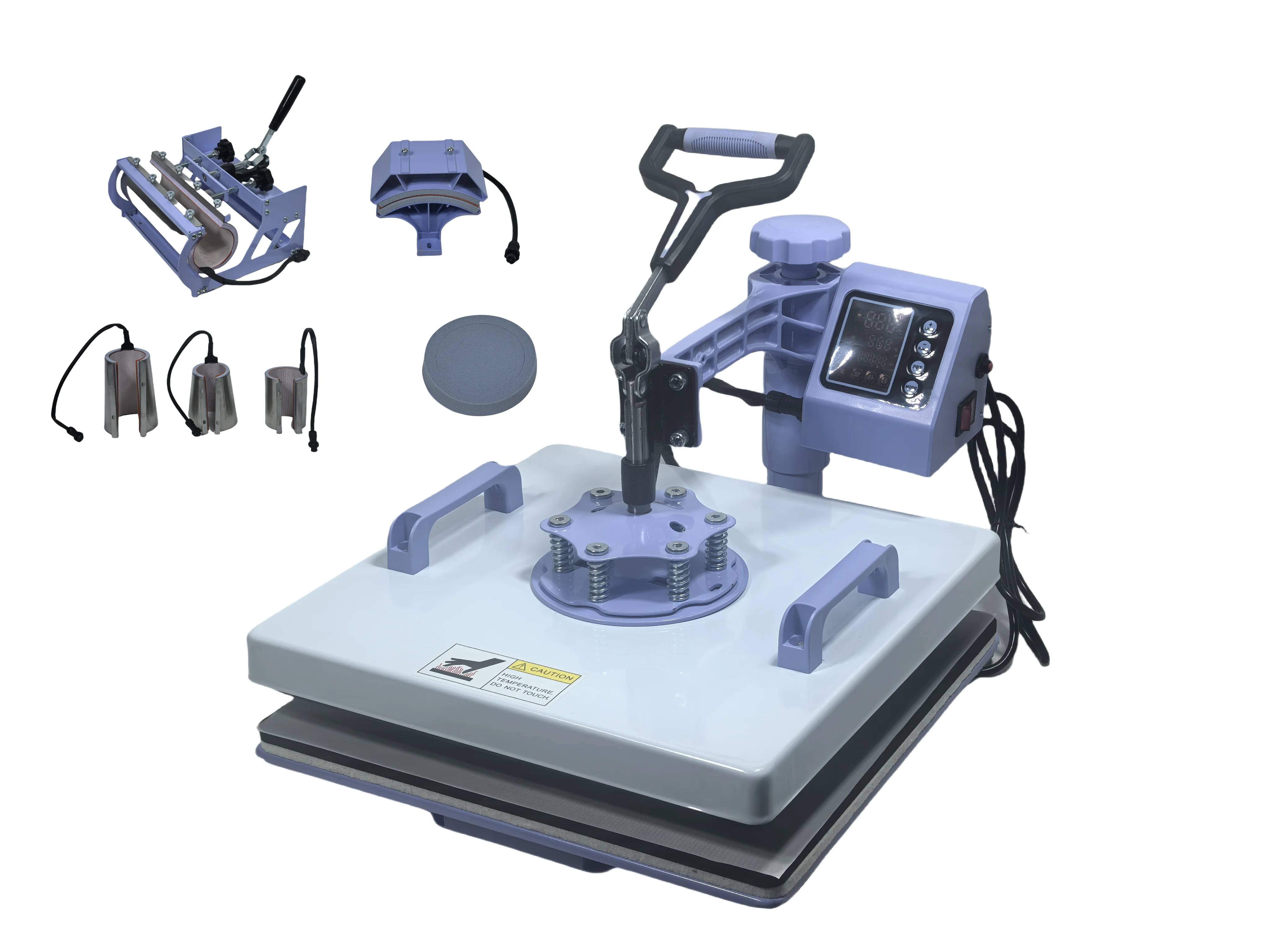 

Manual hand 8 in 1 combo 38*38cm heat transfer unit t-shirt heat press machine