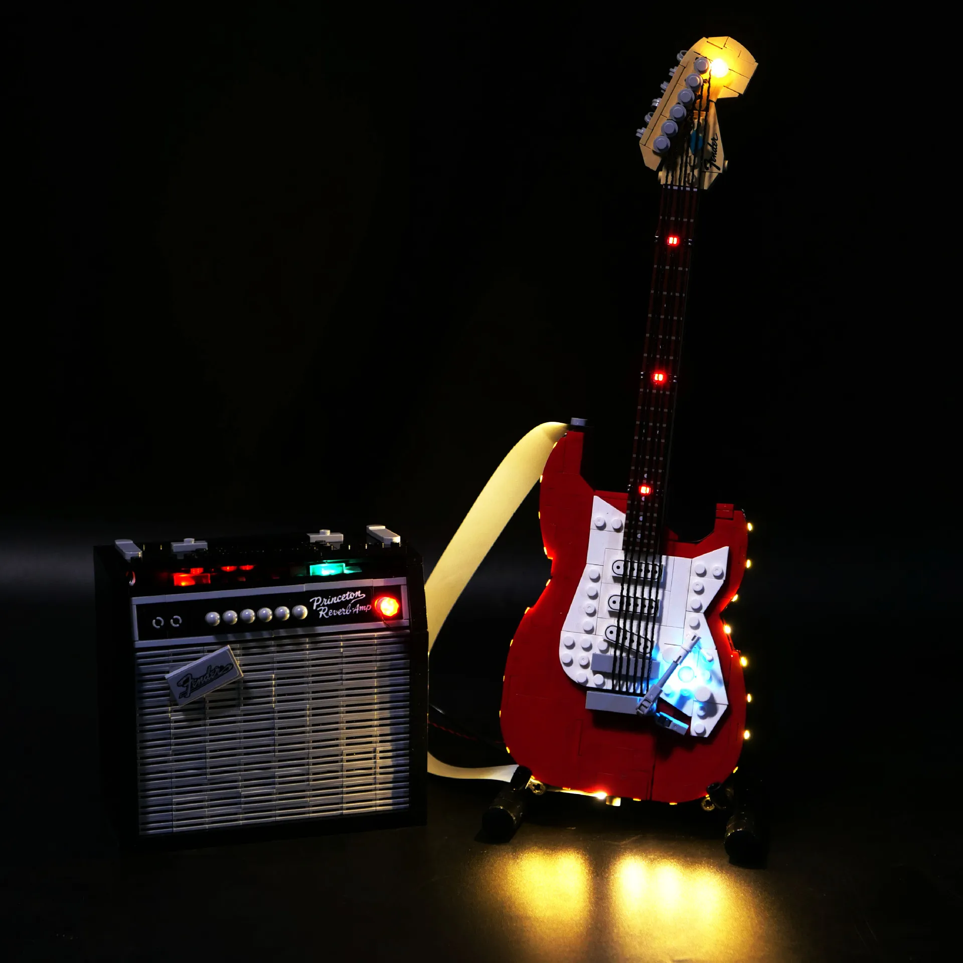 Not Included Building Blocks LED Light Kit For Fender Stratocaster 21329 DIY Toys Gift Only Lighting Set