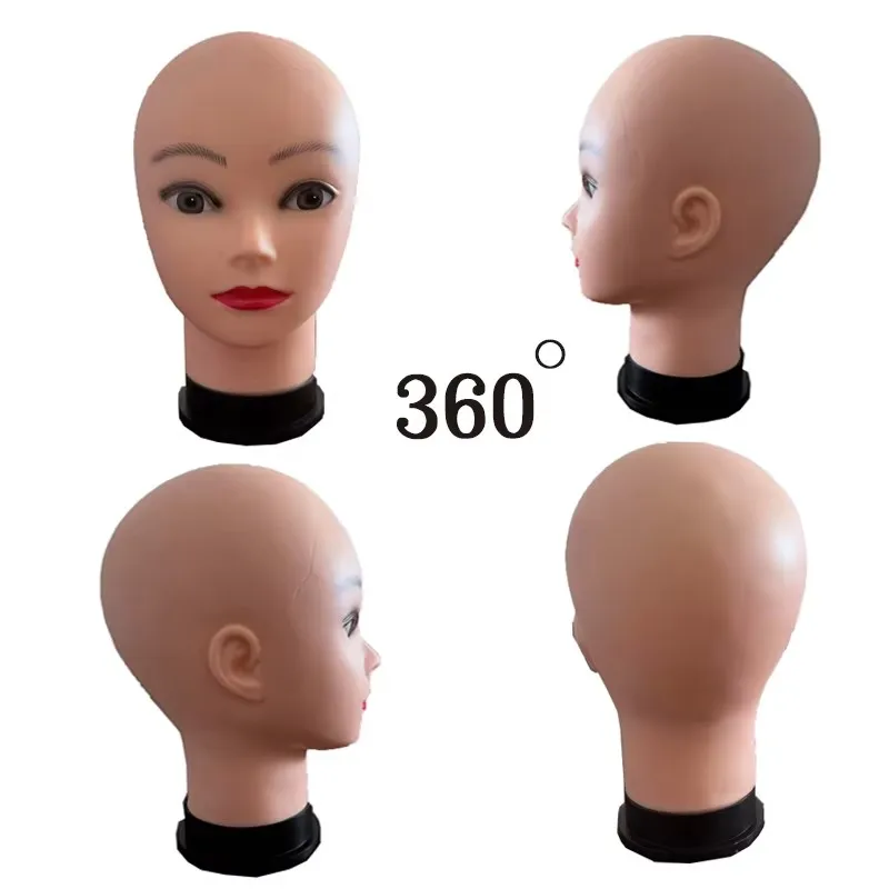 Cabeza de peluca suave para enseñanza, cabeza de maniquí femenina para hacer pelucas, exhibición de pelucas, cabeza de maniquí, cabeza de entrenamiento sin cabello, 1 ud.