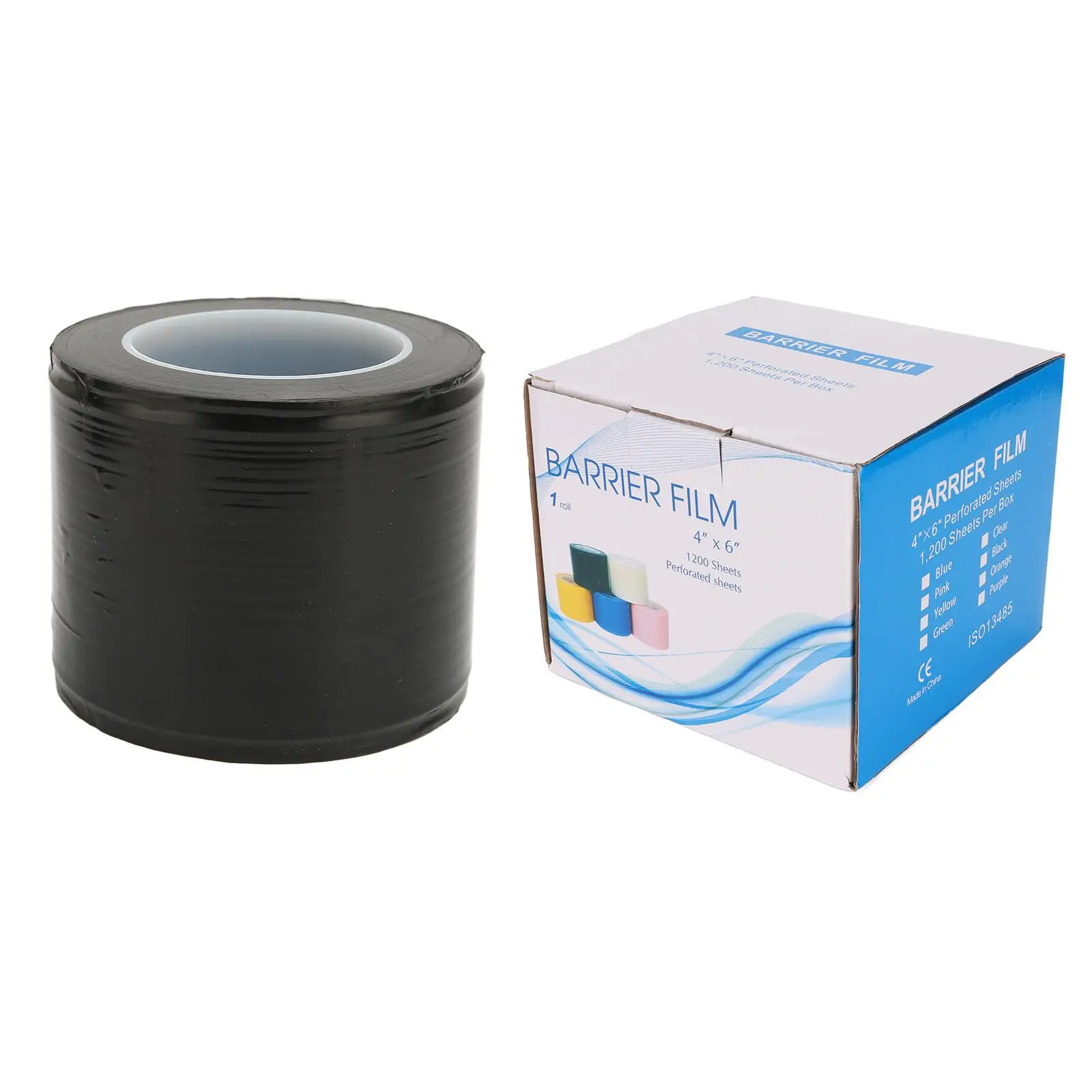 1200pcs Black Adhesive Barrier Film Roll - 3.9x5.9in Protective Cover for tattoo & Dental Supplies