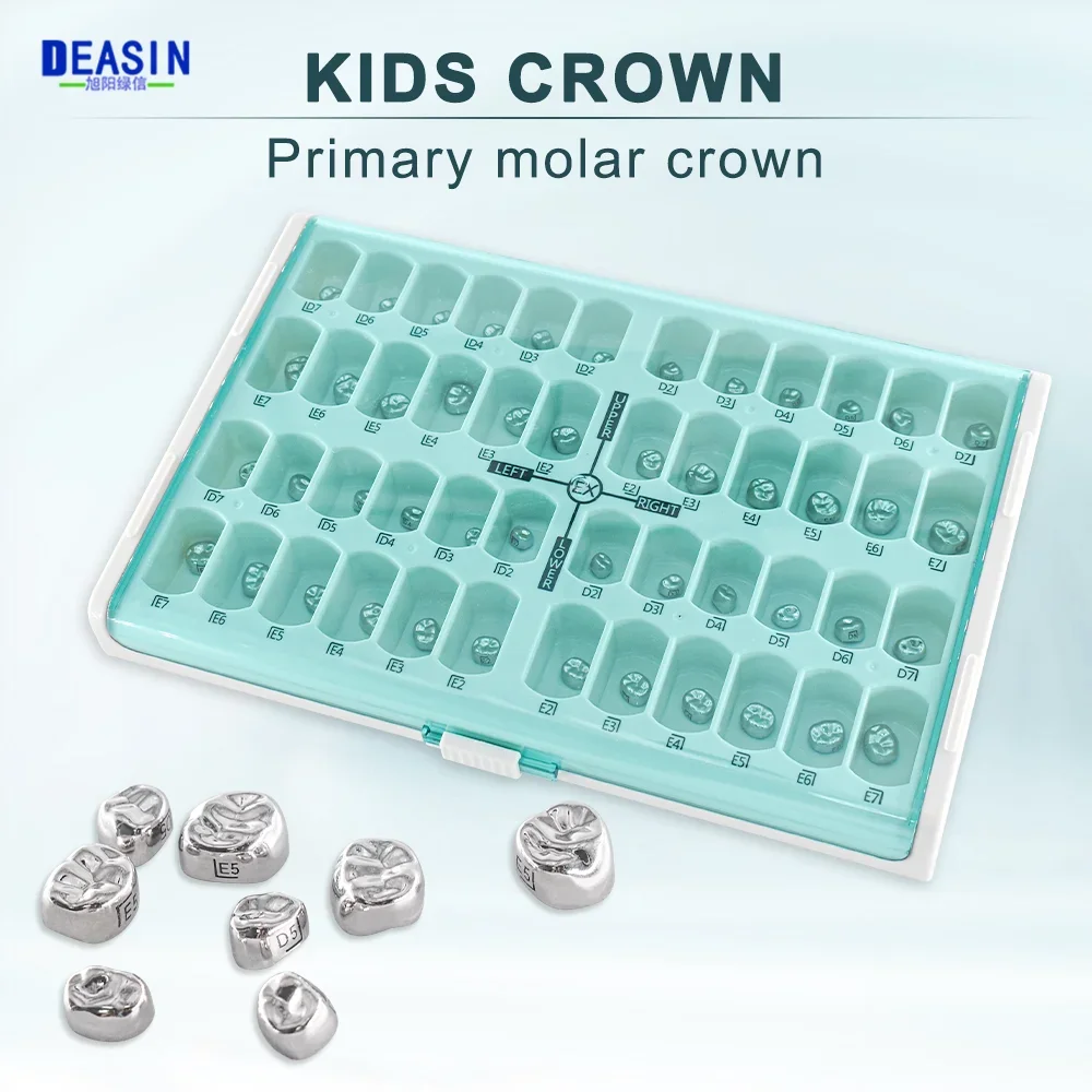 48pcs de ntal Kids adult Temporary Primary Molar Stainless Steel Orthodontic Teeth Pediatric Crowns Braces dent istry Materials