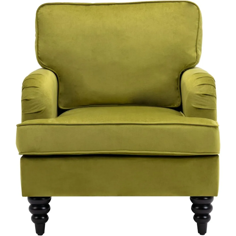 

Midcentury Modern Accent Chair, Velvet Arm Chairs, Comfy Reading Chair, Single Sofa Couch for Bedroom, Living Room