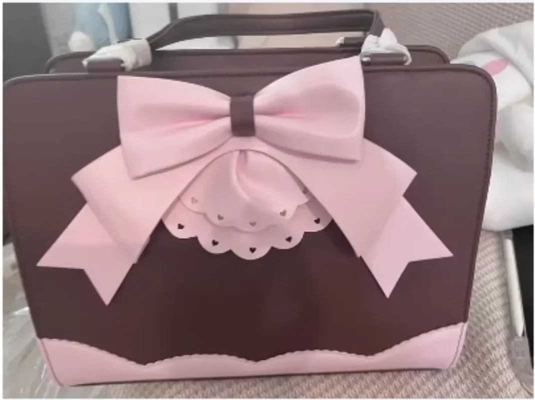 Lolita Bag Japanese Sweet Bow Underarm Bags for Women Elegant Chic JK Uniform Totes Girls Kawaii Cute Handbag PU Сумка Bolsa