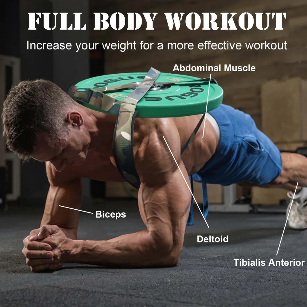 Home Weight Training Weighted Vest Strap - Barbell Plates for Pull-ups Plank Push-ups Portable Fitness Gear