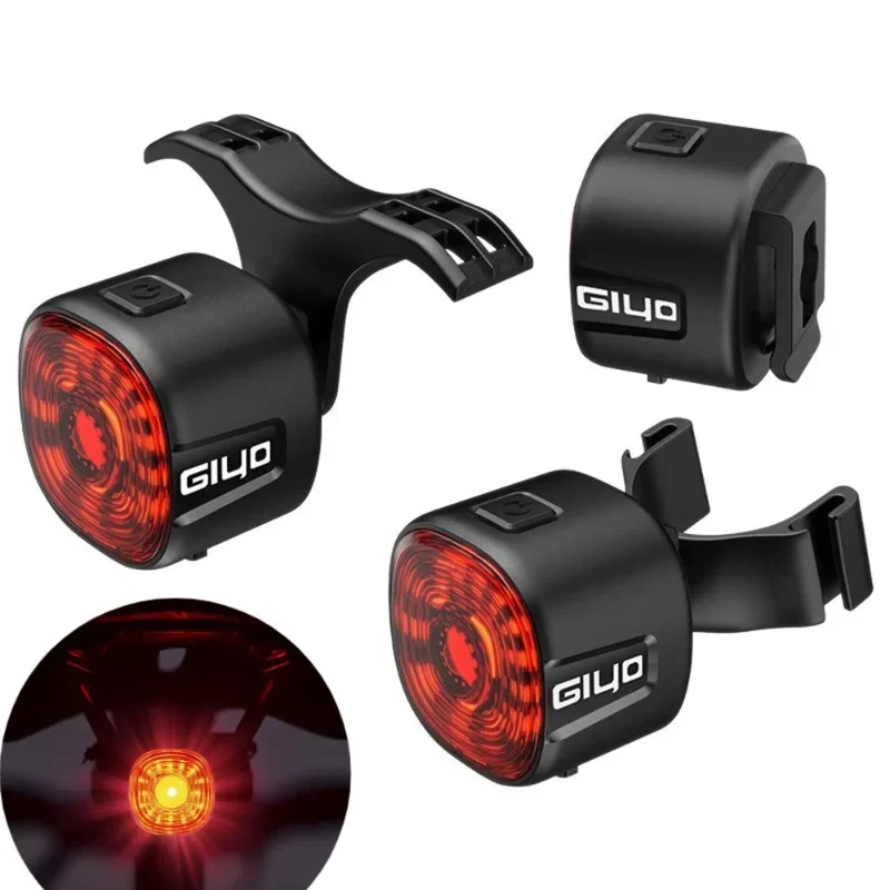 Smart Brake Fietsachterlicht Auto aan/uit stopsignaal Type-C Charge IP66 Waterdicht LED-achterlicht 6-modus voor wegnachtfietsen