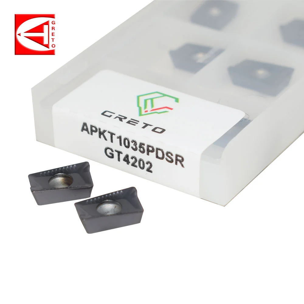 Greto-carbide Milling Insert para Aço e Cor Preta Apkt1035 Pdsr Apkt1035pdsr Apkt 1035 Pdsr Gt4202 Aço Inoxidável