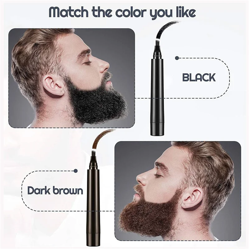 

M14K-2X Beard Filling Pen Kit Barber Pencil Waterproof Long Lasting Natural Male Mustache Repair Shape Styling Tool(Black)