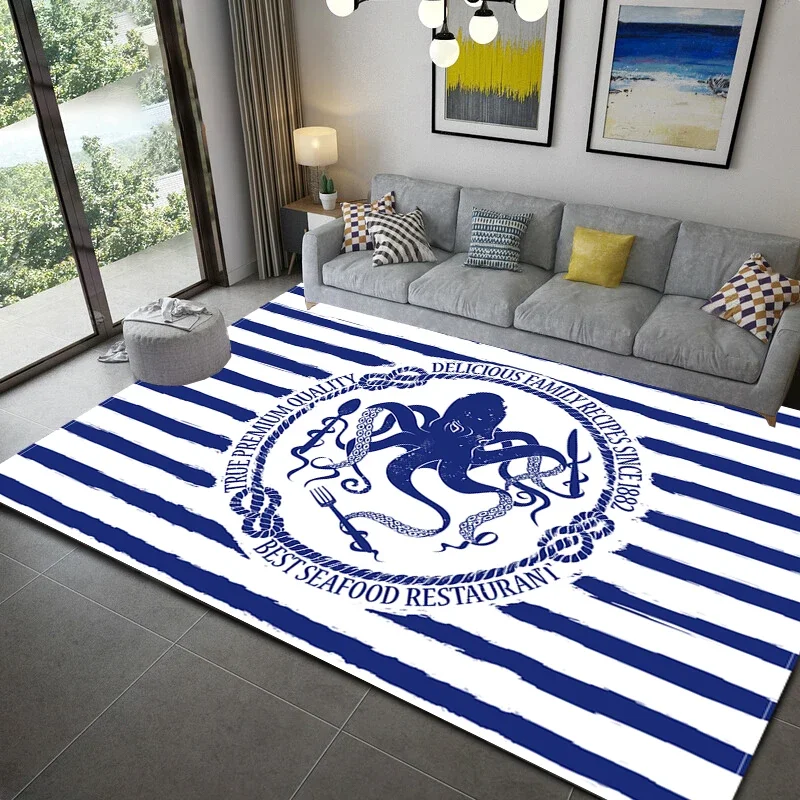 Nautical Rugs for Kids, Bedroom, Kitchen, Living Room & Bathroom - Stylish Home Decor Floor Mats