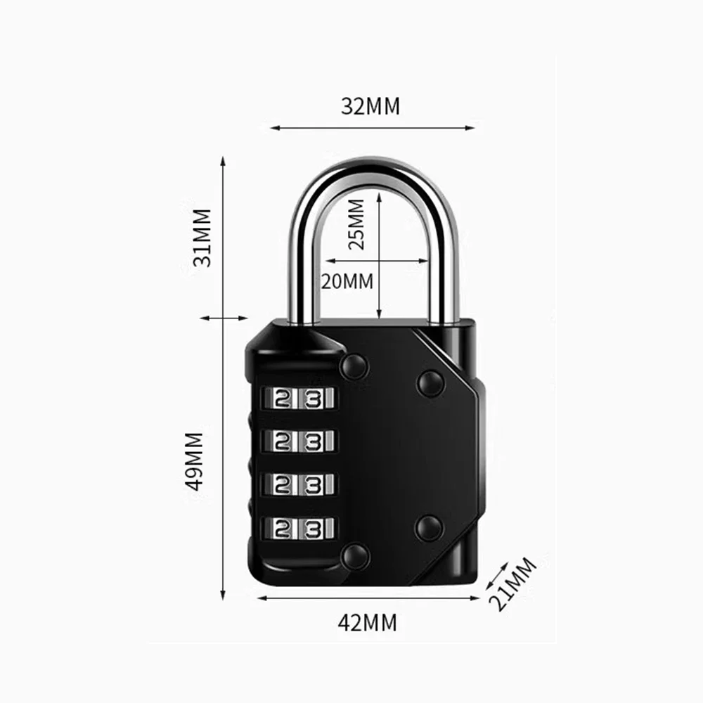 ORIA Combination Padlock Password Locks 4 Digit Waterproof Outdoor Lock For Door Suitcase Bag Package Cabinet Locker Window