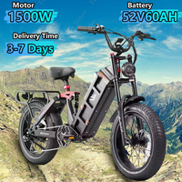 eAhora-Juliet II Electric Bicycle 1500W 52V60AH Adult Electric Bike Hydraulic Brake 20*4.0 inch Fat Tire Mountain Off-road Ebike