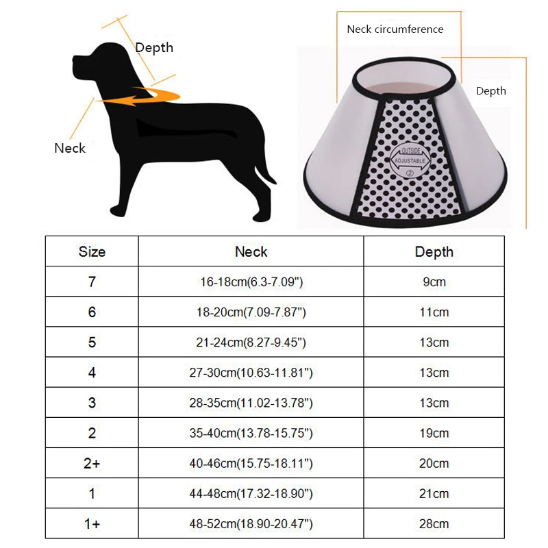 Pet Protective Collar For Small Large Dogs Anti Bite Grasping Licking Collar Puppy Cat Recovery Cone Ring Pets Care Accessories