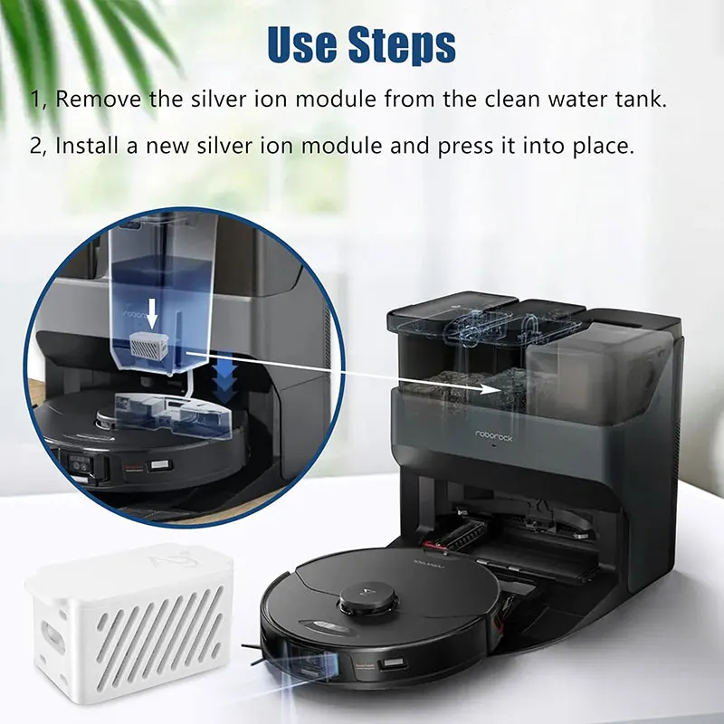 وحدة جراثيم أيون الفضة Roborock S7 MaxV Ultra S7 Pro Ultra G10S P10 G20 أداة استبدال قطع غيار المكنسة الكهربائية