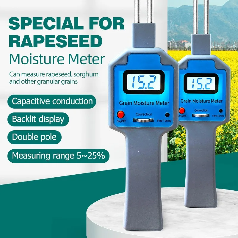 OvO Store Grain Moisture Meter Rapeseed Corn Sorghum Grain Moisture Meter Capacitive High Precision Water Meter