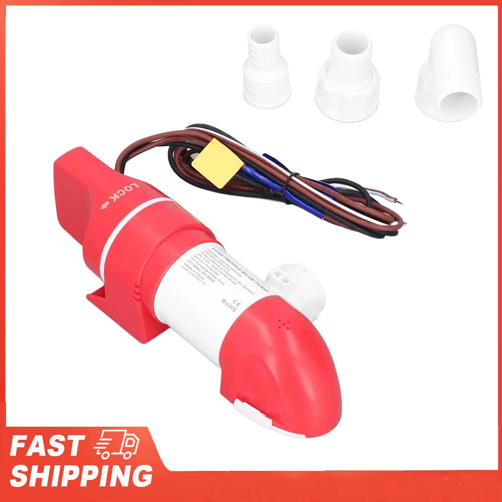 

Water Bilge Pump Low Bilge Pump 1100GPH/4160LPH Electric Automatic Stainless Steel DC12V 360° Rotation for Boats