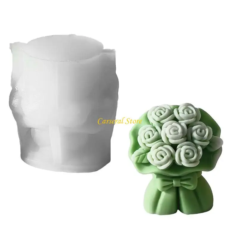 

M4YF Rose Bouquet Mold Silicone Mould for Crafting Aromatherapys Valentines Day Gift Crafting Supplies