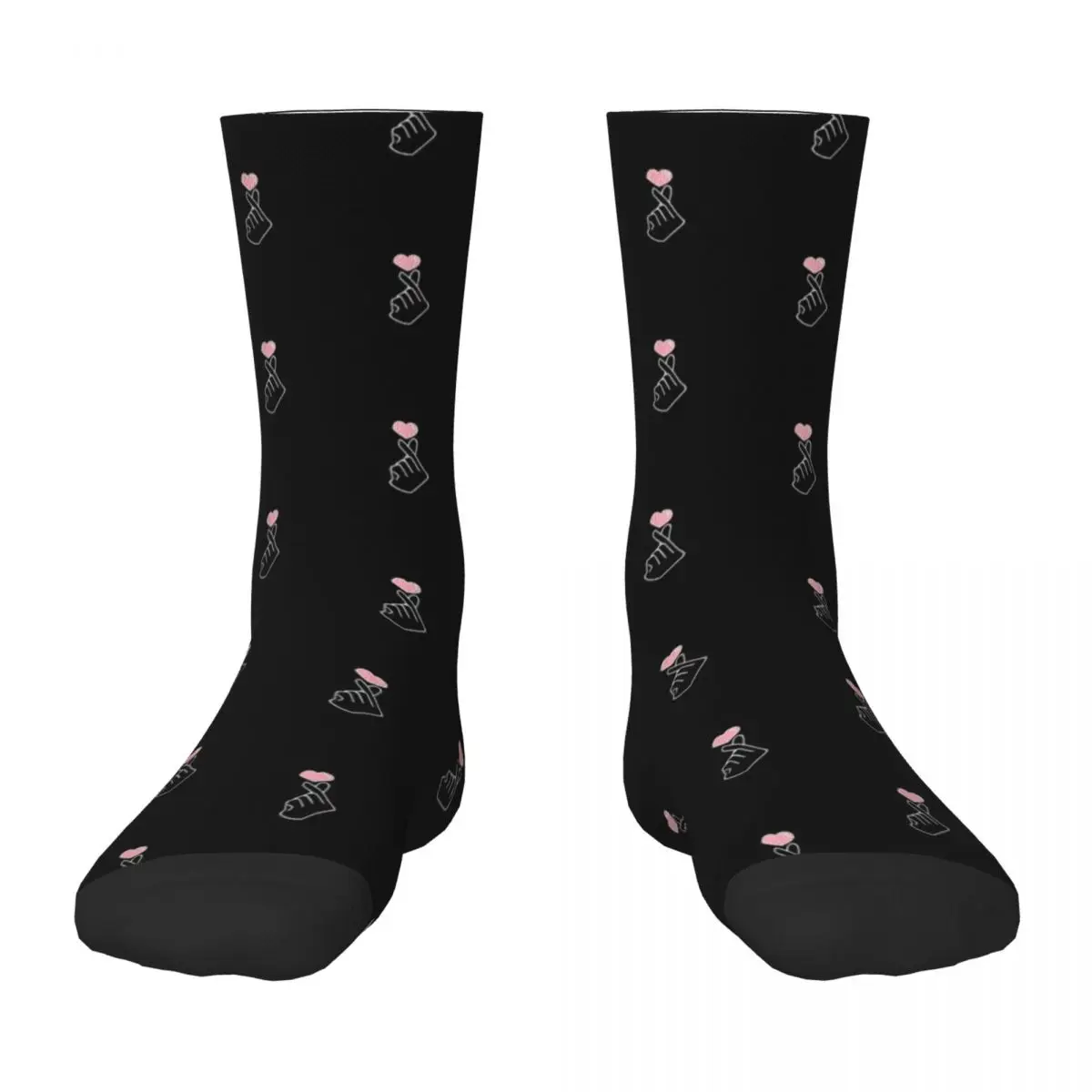 

Kpop Korean Finger Heart pattern Socks Novelties heated Climbing sports stockings Designer Man Socks Women's