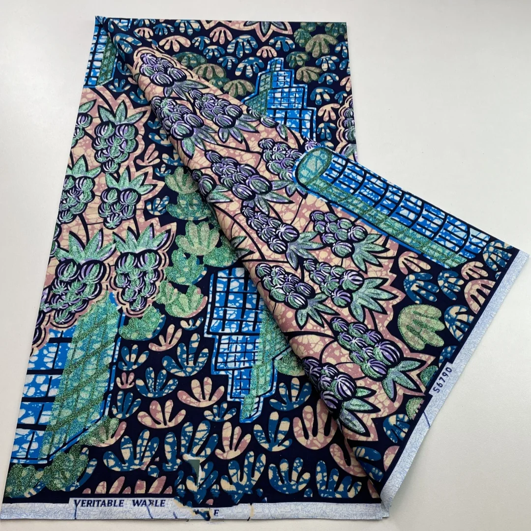 2025 Cotton African Golden Wax Fabric Fashion Print Wax Fabric Ankara Fabric Ghana Nigeria Style Pagne Sewing Material 3C6