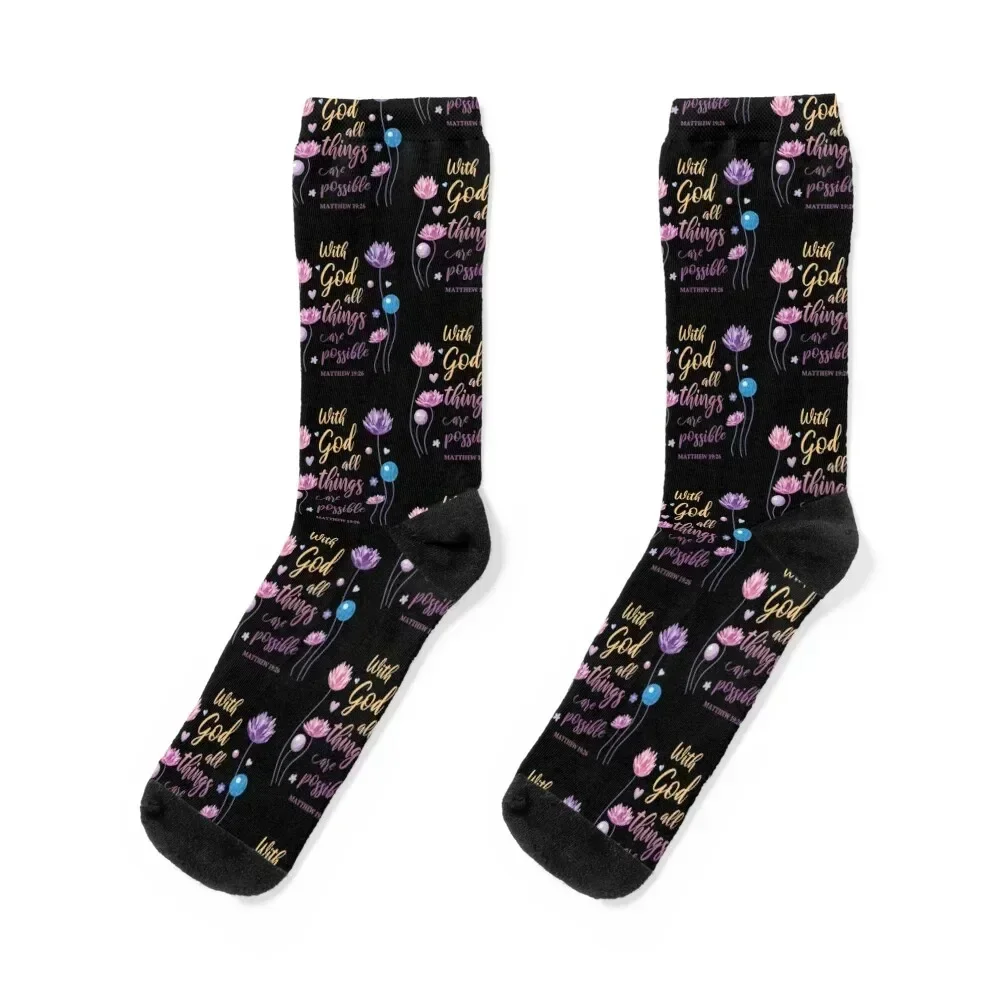 Religious Quote Christian Gift Socks Soccer golf happy winter thermal Socks Woman Men's