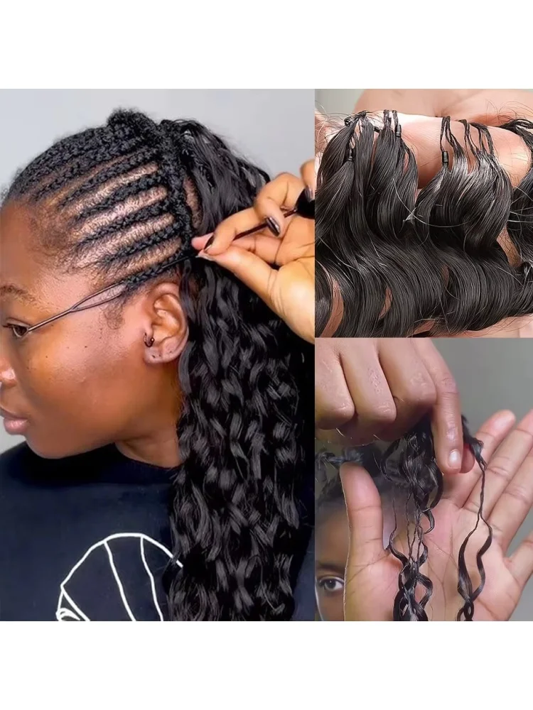 Kinky Curly Crochet Haarverlengingen met knoopjes, Feather Crochet Haarverlengingen, Birmese Krullen, Onzichtbare Knooploze Krullen, Vlecht Haar - afbeelding 2