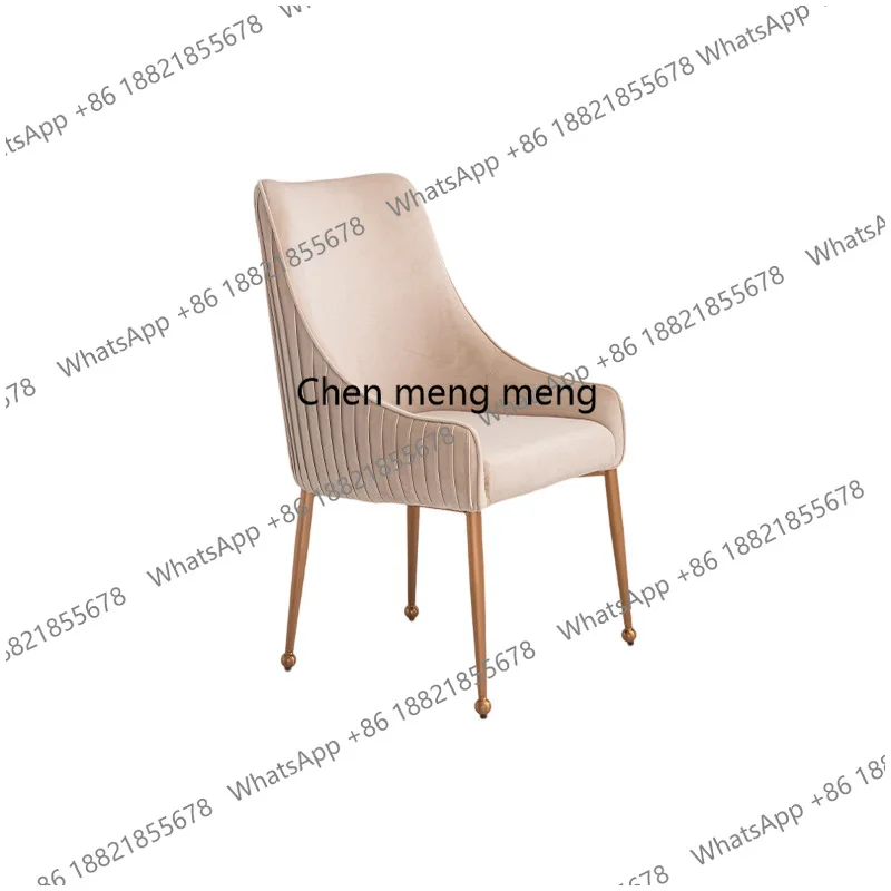 

Light Luxury Dining Chair White Fabric Hotel Backrest Commercial Restaurant Chair