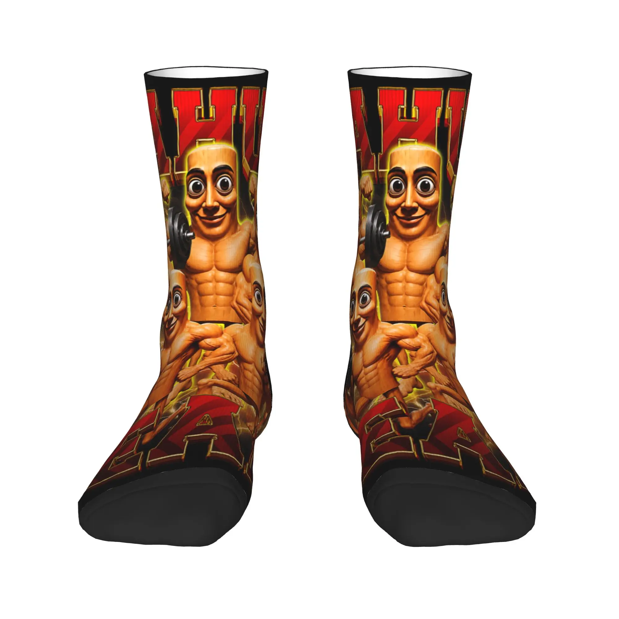Tung Tung Sahur Workout Team Bootleg Y2K Gym Brainrot Meme Stockings Elegant Socks Men Soft Socks Winter Running Non-Slip Socks
