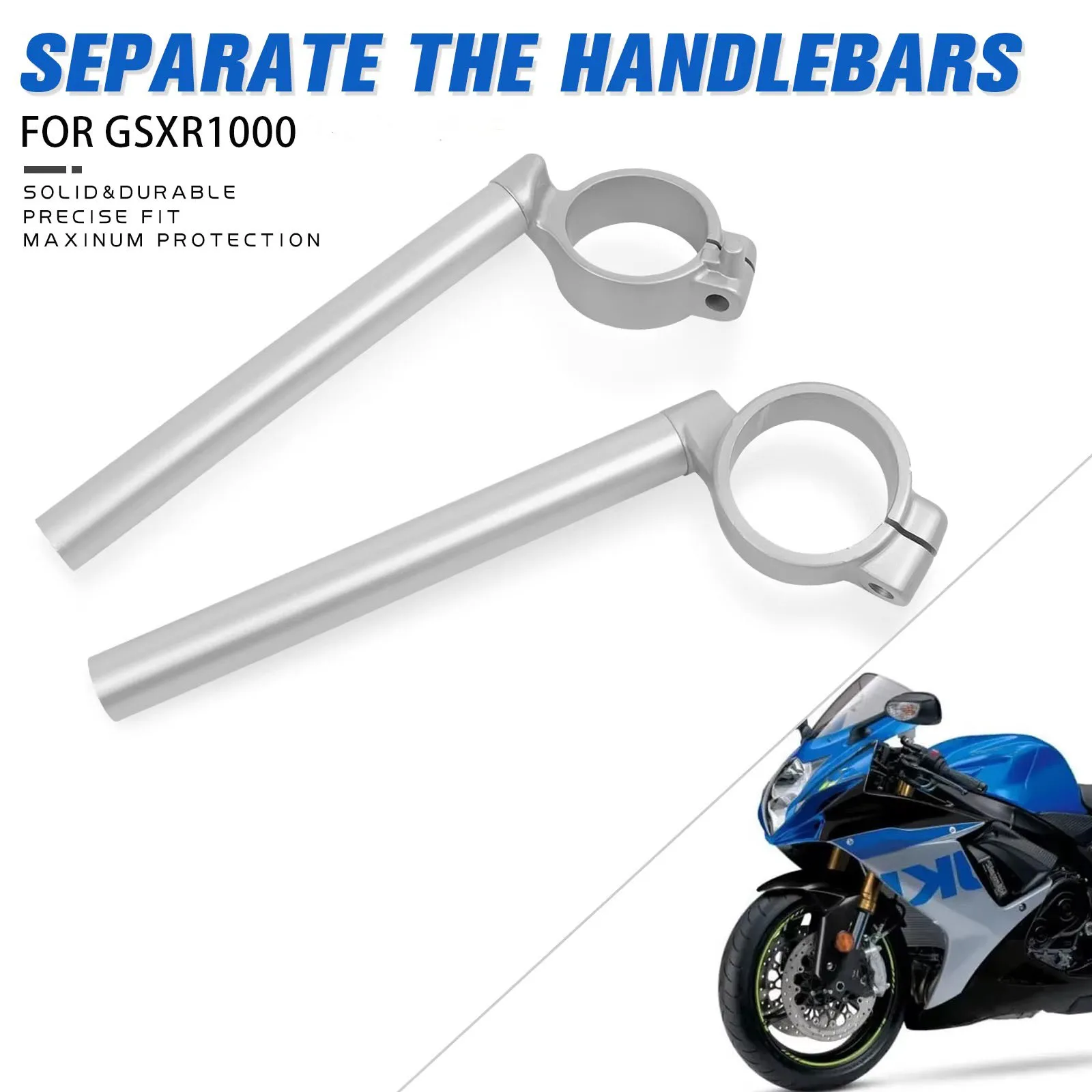 

50mm Fork Tube Riser Clip-On Handlebars Clip Ons Motorcycle Handle Bar Grips For Suzuki GSXR100 GSX-R1000 GSXR 1000 2009-2016