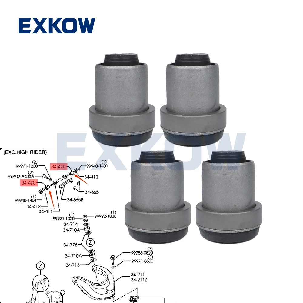 

4PCS Front Suspension Rubber Bushings for Mazda BT-50 2006- 2008-2011 UR56-34-470B UR5634470B