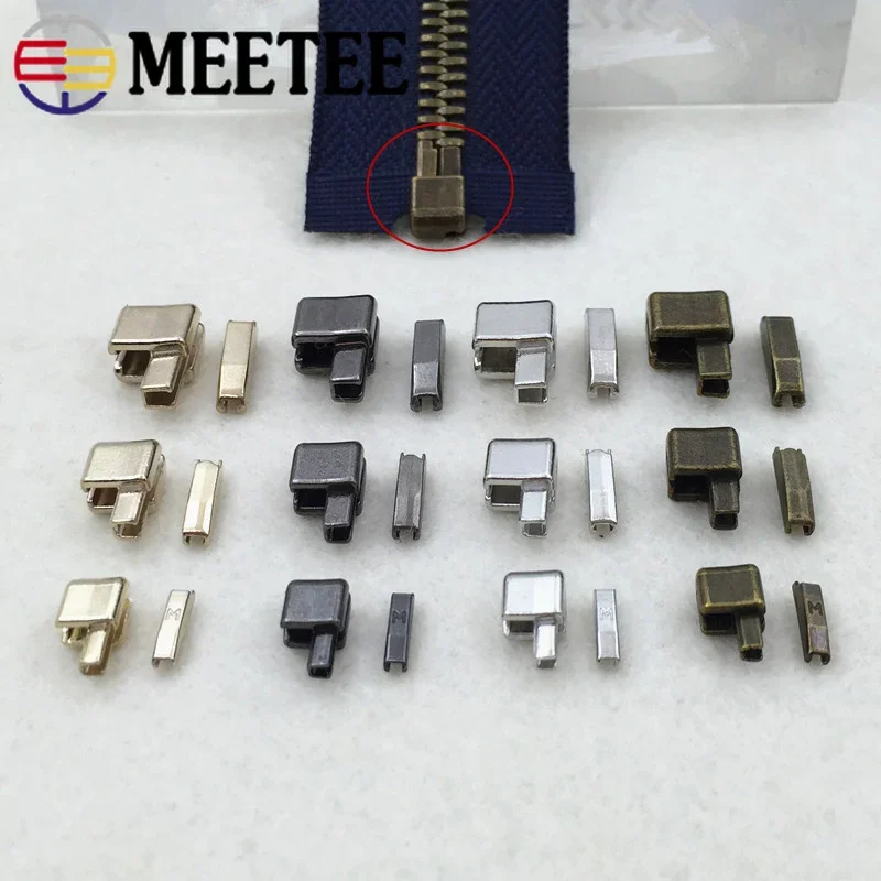 Meetee 3# 5# 7# 8# 10# 10Sets Single Open Slider Plug Accessories Insert Box Pin Retainer for Metal Zipper Replacement Kit ZA206