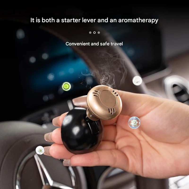 

Luxury Metal Push-to-Start Button Cover for Car, Engine Start/Stop Joystick, Ball-bar Starter Cover for Decorative Accessories