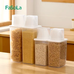 FaSoLa Plastic Storage Container Food Organizer Rice Dispenser Jars for Bulk Cereals Kitchen Storage Preservation Box