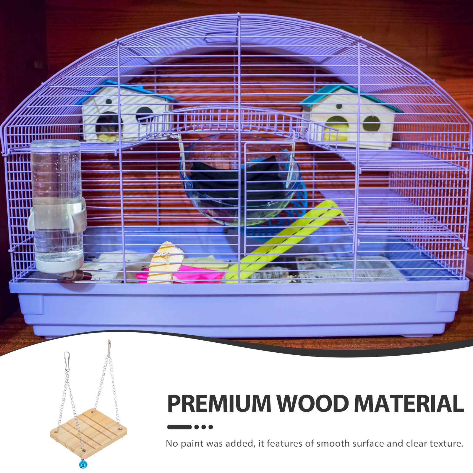 

Wooden Platform Swing Enrichment Toys Hamsters Accessory Chew Small Animal Rats Decorate