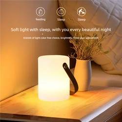 Rechargeable Cylinder Table Lamp led luminous cylinder portable night light desktop ambient table lamps