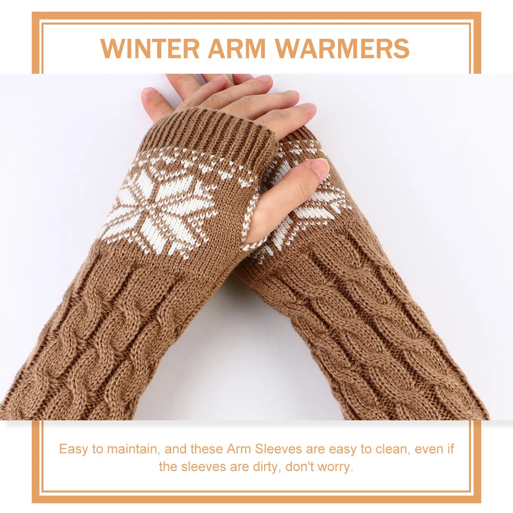 2쌍 겨울용 팔 워머 크리스마스 슬리브 편안한 커버 유연하고 휴대 가능하며 내구성이 뛰어나고 유지 관리가 쉬운 고급 양모 실