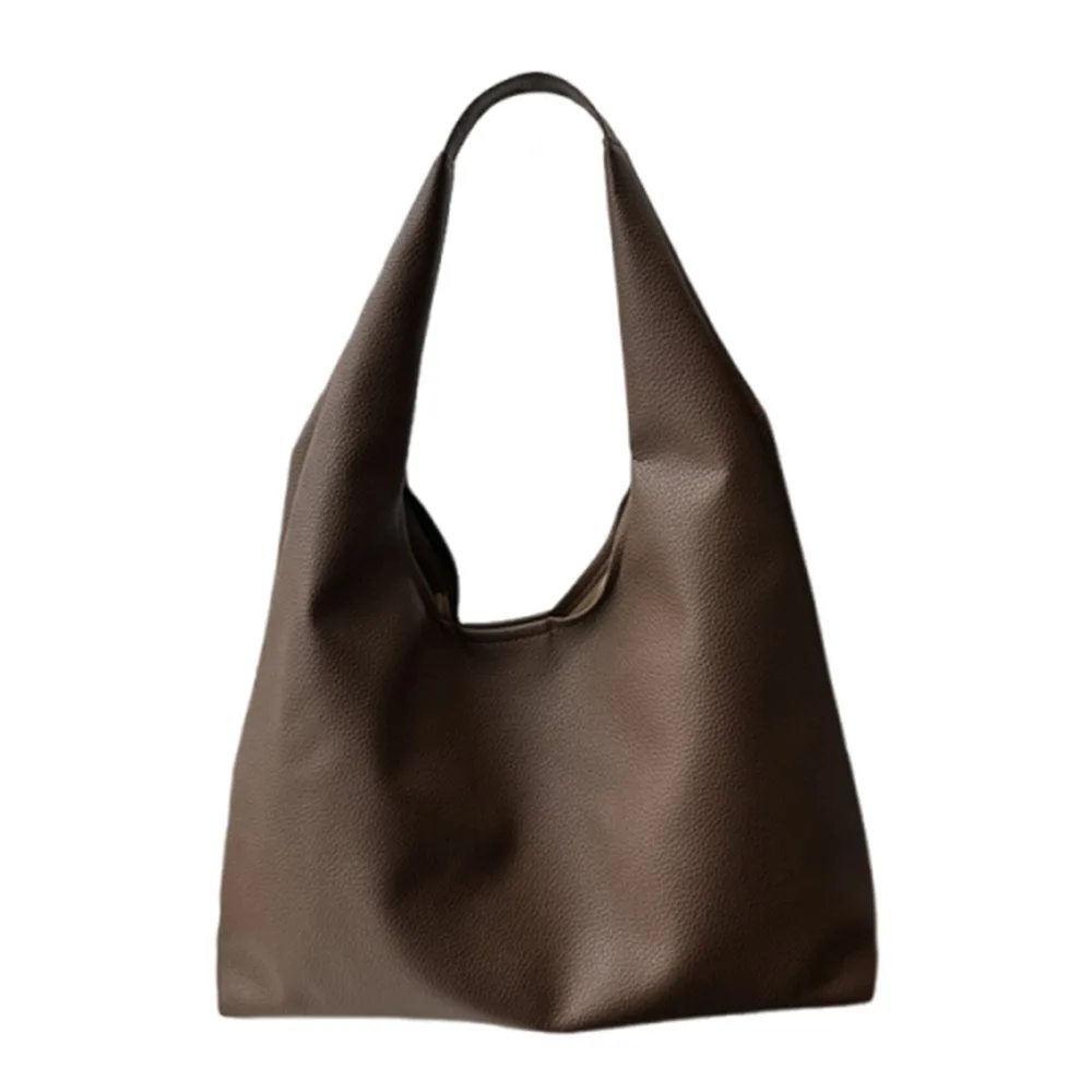 

Quality PU Shoulder Bag Oil Wax Leather Simple Design Crossbody Bag Solid Color Burst Pattern Hobo Bag Travel Use
